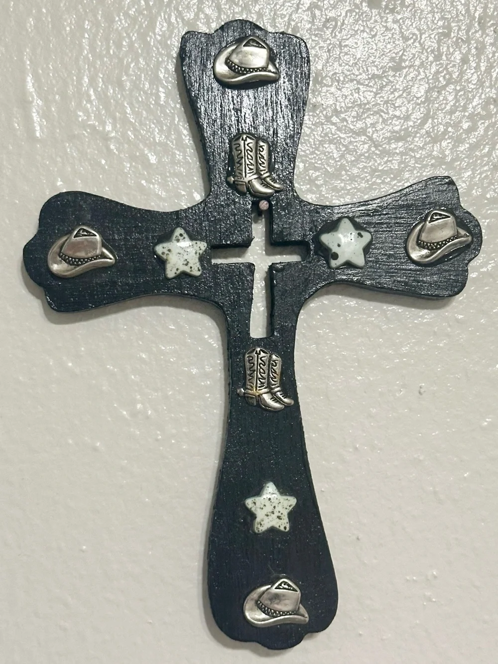Black solid Wood Western Christian Cross